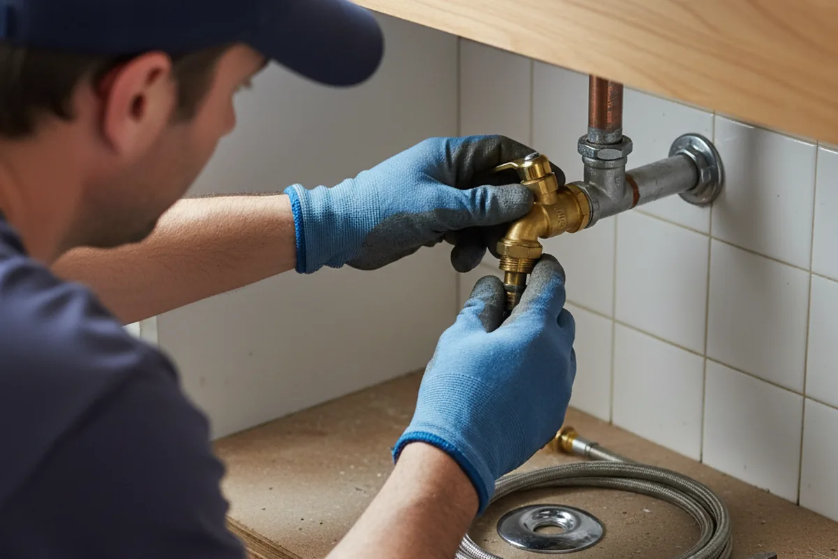 Shutoff valve and fitting work during Burst Pipe Repair in Custer